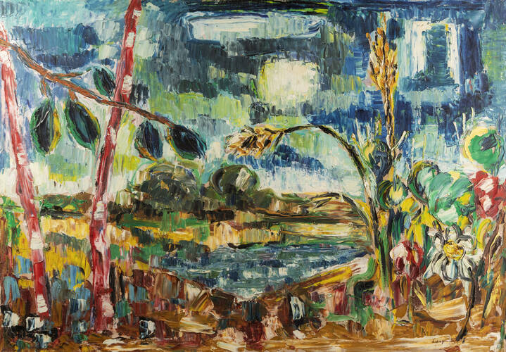 PITTORE NON IDENTIFICATO - 'Paesaggio con fiori'