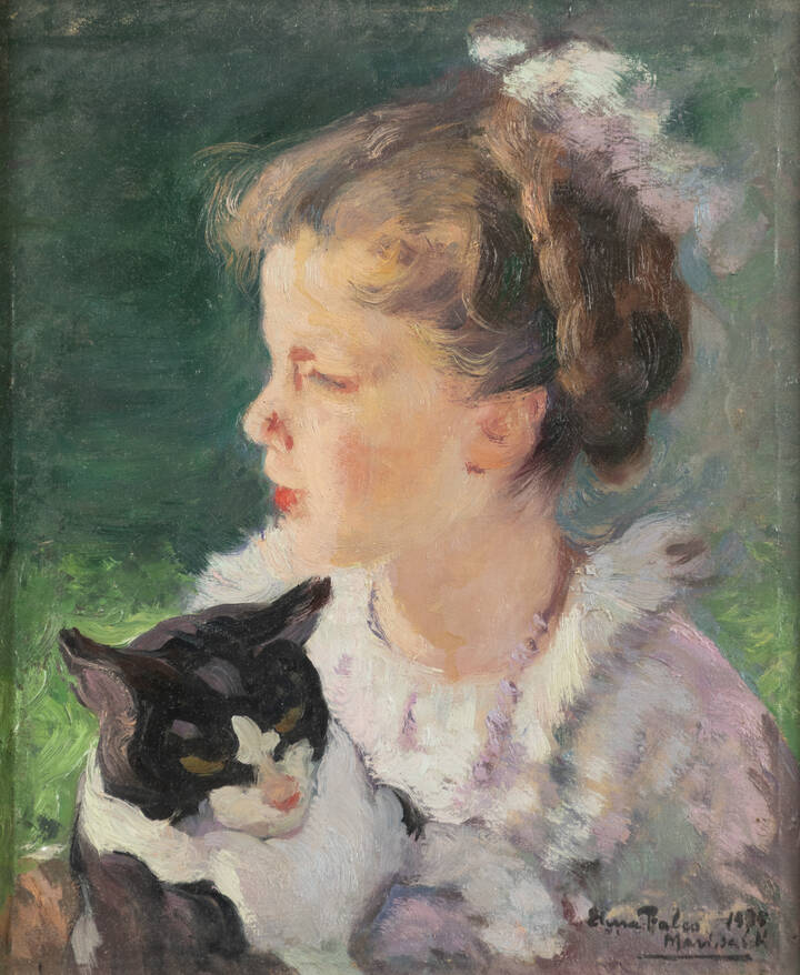 ELENA MARISALDI FALCO - 'Bambina con gatto' 1935