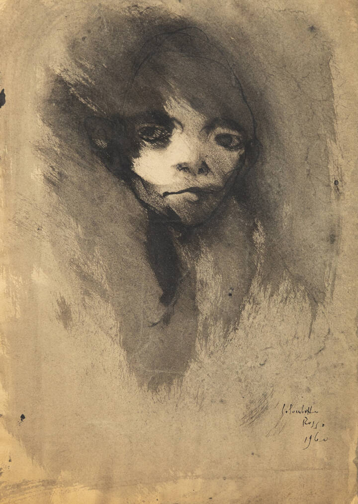 ENRICO COLOMBOTTO ROSSO - 'Volto' 1960<br>'Studio per nudo'