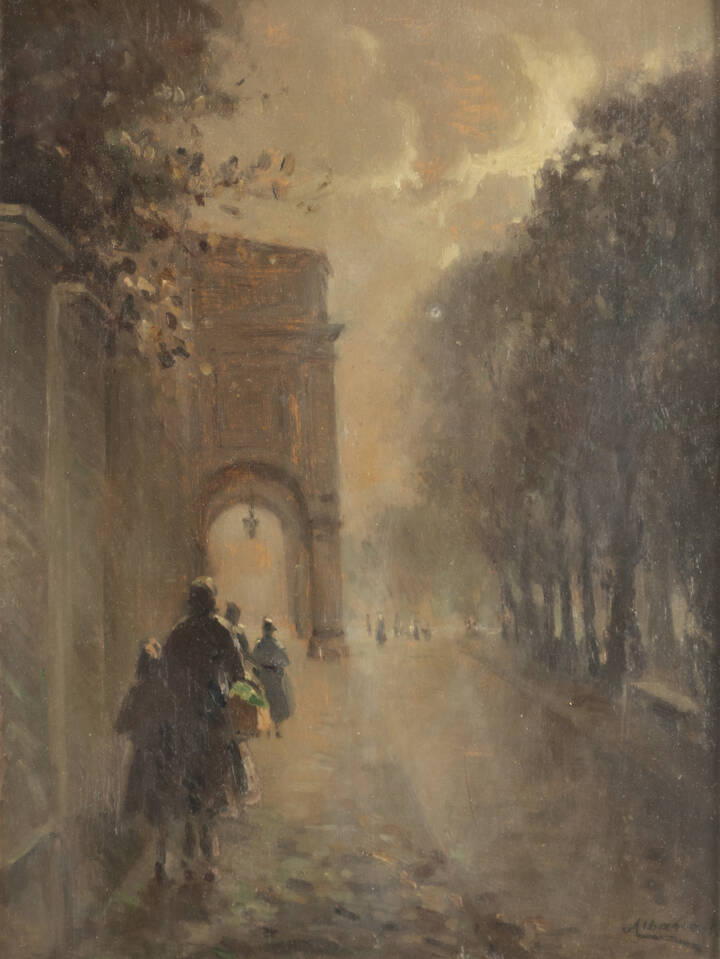 MARIO ALBANO - 'Strada con figure'