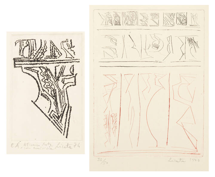 RICCARDO LICATA - a.'Senza titolo' 1978<br>b.'Senza titolo' 1974