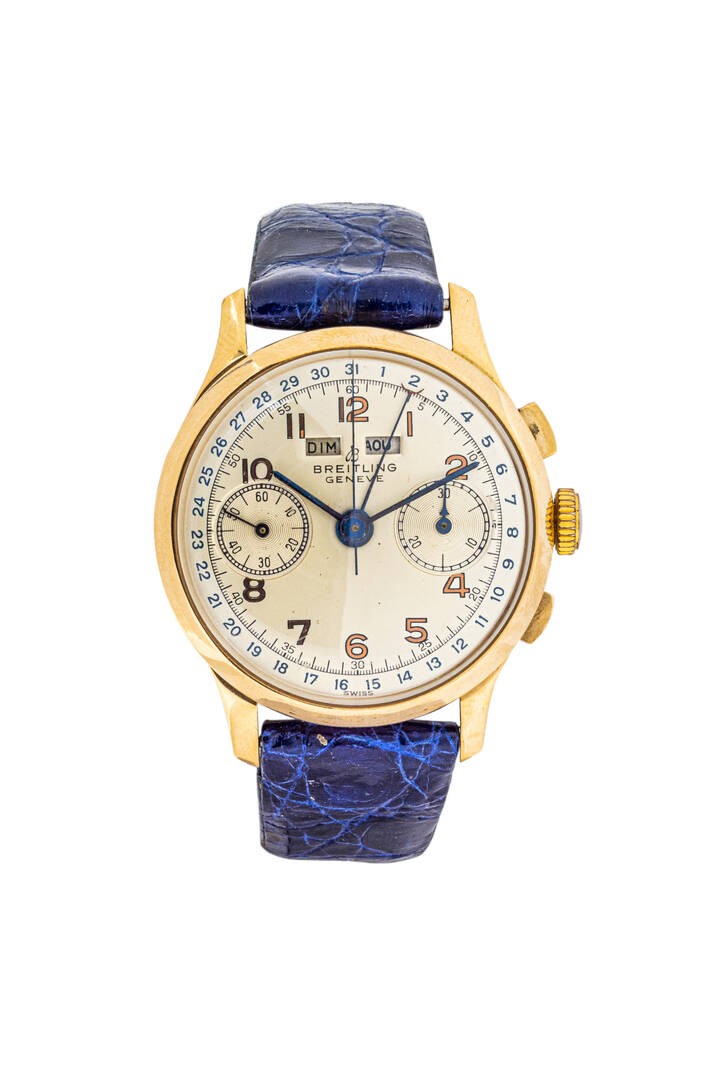 BREITLING - Cronografo a due contatori, con triplo calendario, modello 'Datorà', anni '50