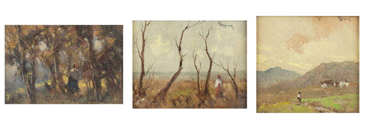 GIGNOUS EUGENIO E LORENZO - Lotto di tre dipinti