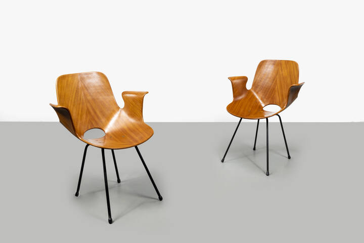 VITTORIO NOBILI - Coppia di poltrone mod. Medea