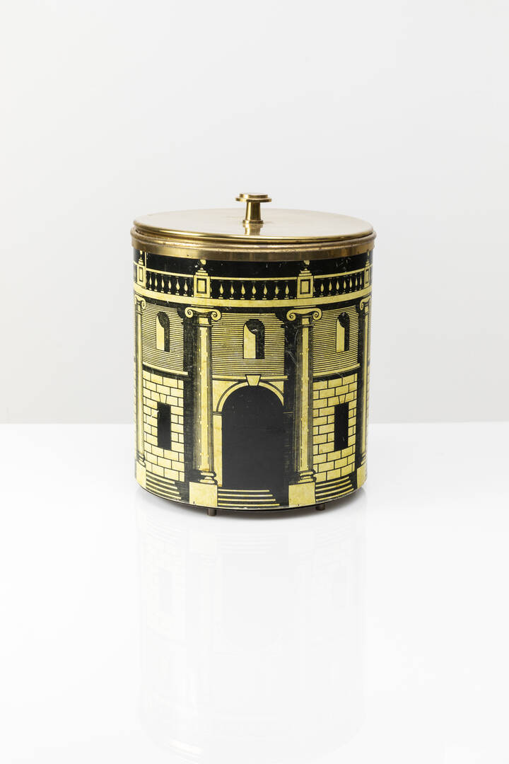 PIERO FORNASETTI - Cestino gettacarte della serie Casa con colonne