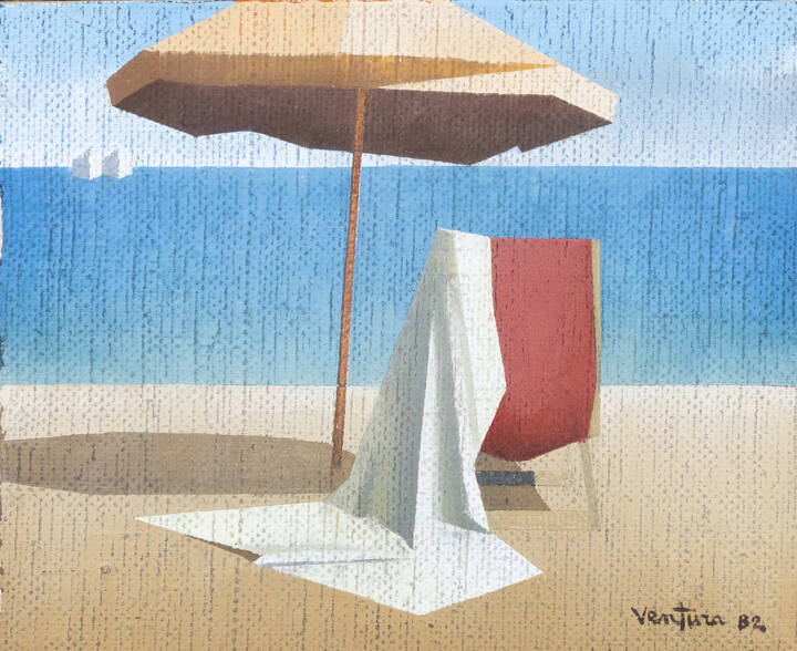 D. VENTURA - 'Ombrellone in spiaggia' 1982
