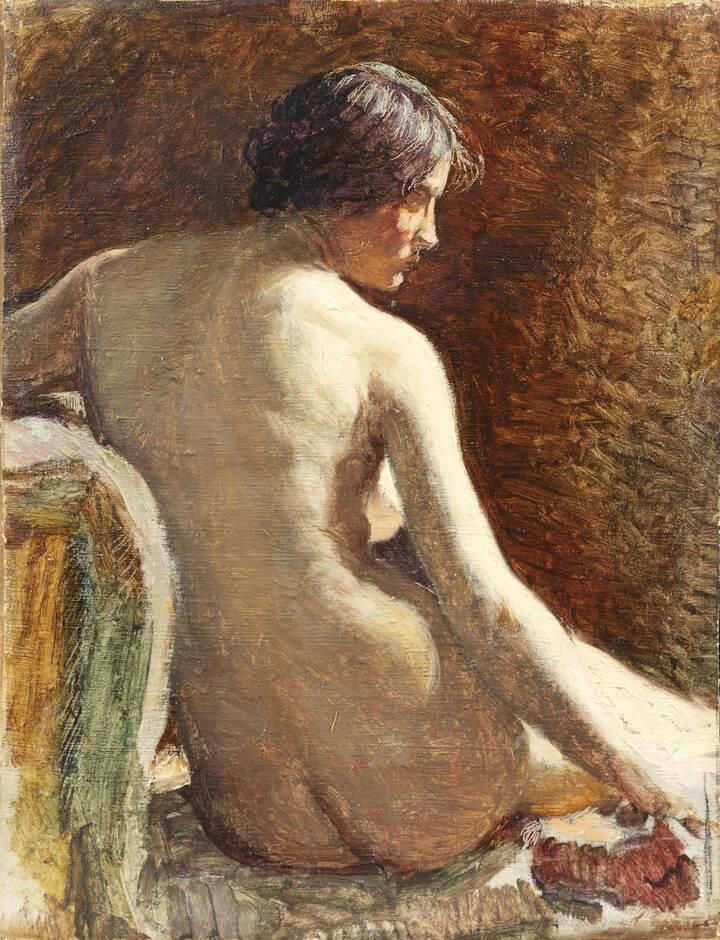 ANGELO MORBELLI - 'Nudo femminile seduto' 1919 ca