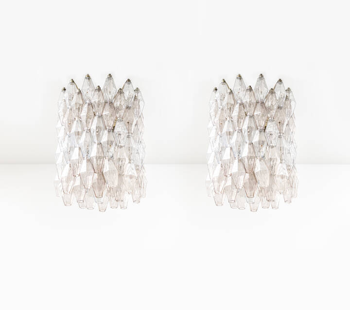 VENINI - Coppia di lampadari mod. Poliedri