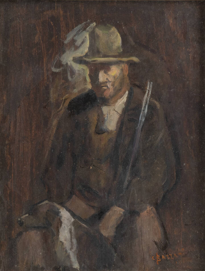 PITTORE NON IDENTIFICATO - 'Uomo con fucile' 