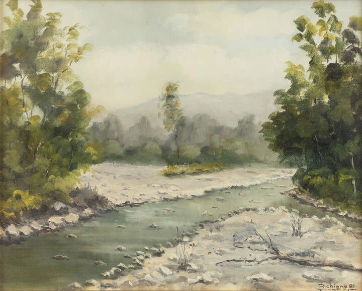 PITTORE NON IDENTIFICATO - 'Torrente a Boves' agosto 1981