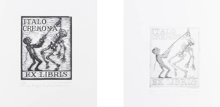 ITALO CREMONA - Lotto di due 'Ex libris' 