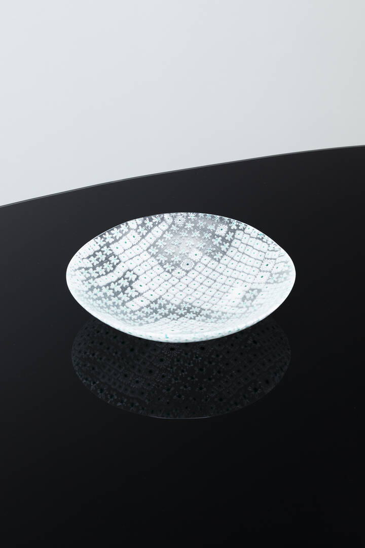 ALFREDO BARBINI - Piatto mod. Fiori azzurri