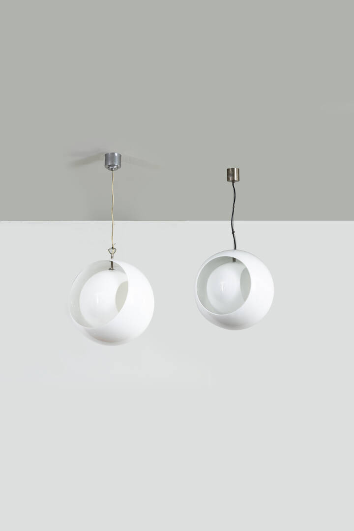 CARLO NASON - Due lampade a sospensione mod. Eclisse 