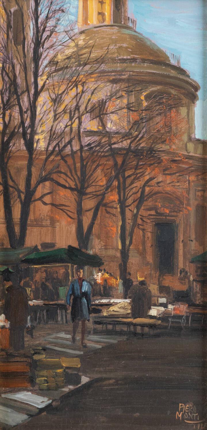 PIERO MONTI - 'Veduta della chiesa di Santa Croce in Piazza Carlina'