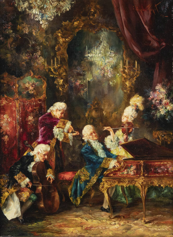 PITTORE FRANCESE NON IDENTIFICATO - 'Il concerto' 1898