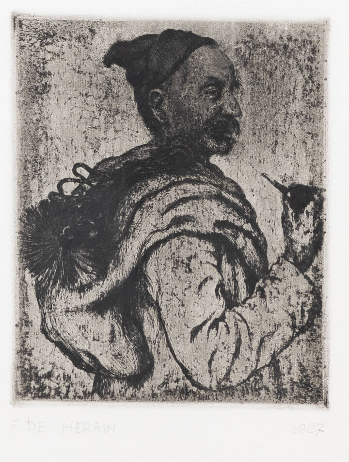 FRANCOIS DE HERAIN - 'Uomo con pipa' 1927