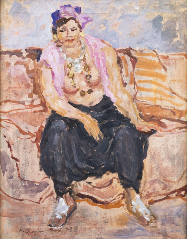 MASSIMO QUAGLINO - 'Donna con collane'