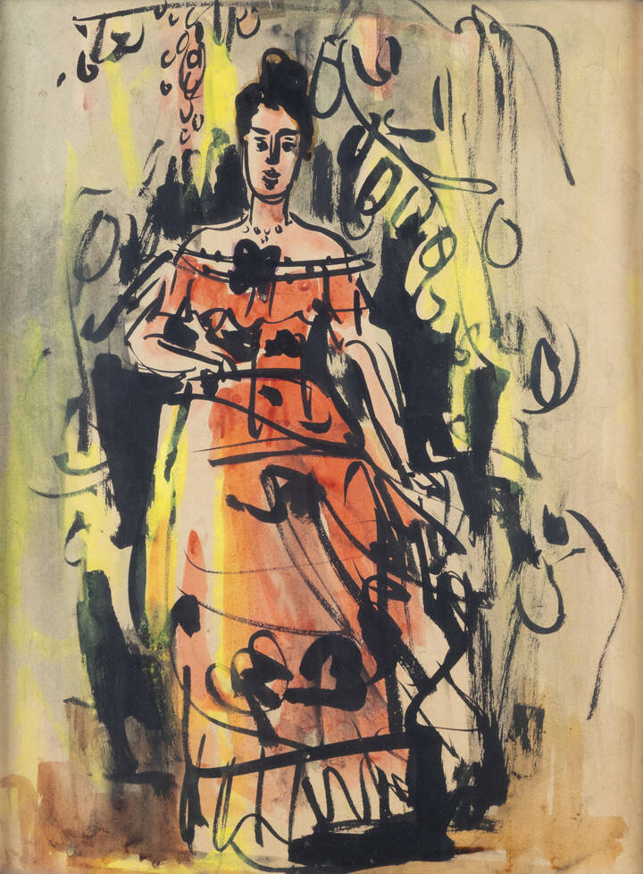 LUIGI SPAZZAPAN - 'Fanciulla in abito da sera' 1932