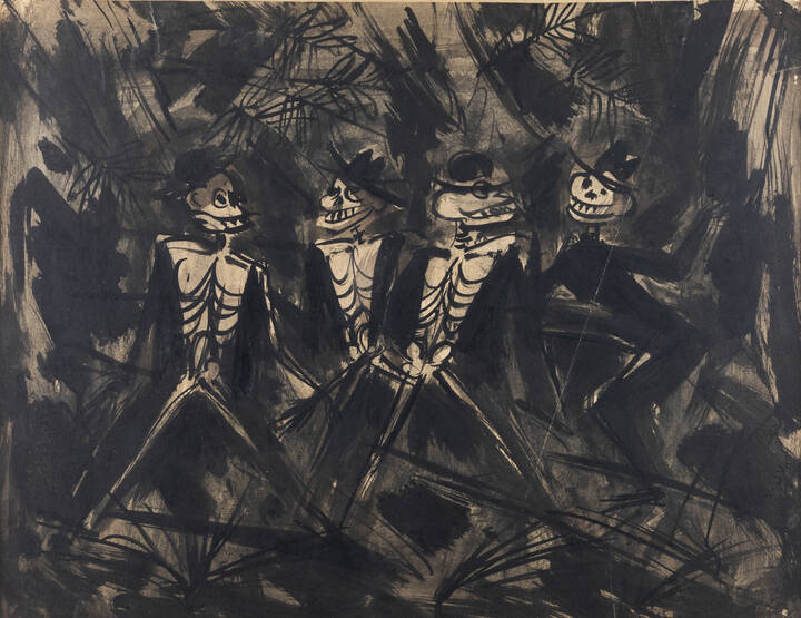 LUIGI SPAZZAPAN - 'Grottesco' o 'Danza macabra' anni '40