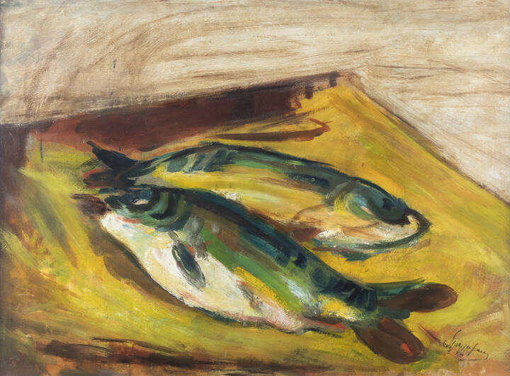 LUIGI SPAZZAPAN - 'Due pesci, natura morta' 1928-1932