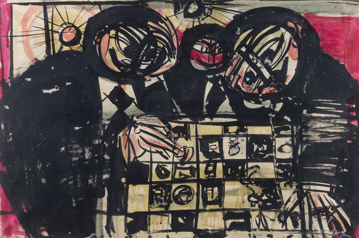 LUIGI SPAZZAPAN - 'Partita a scacchi' 1947 ca