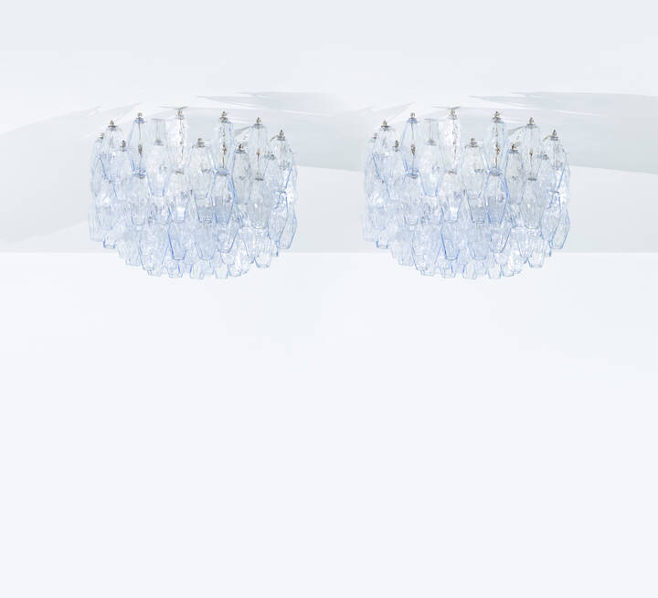 PAOLO VENINI - Coppia di lampadari mod. Poliedri