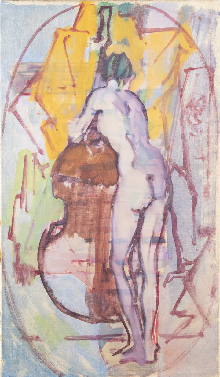 ITALO CREMONA - 'Studio di nudo con contrabbasso' 1957 ca