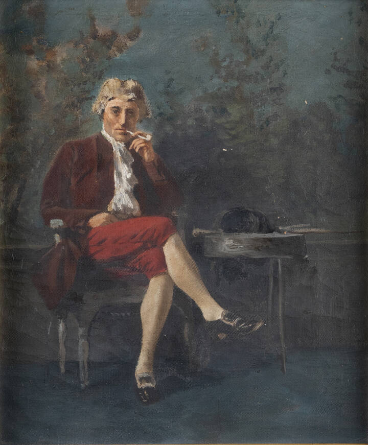 PITTORE ANONIMO - 'Nobile con pipa'