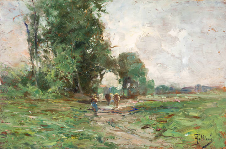 CARLO FOLLINI - 'Mucche al pascolo'