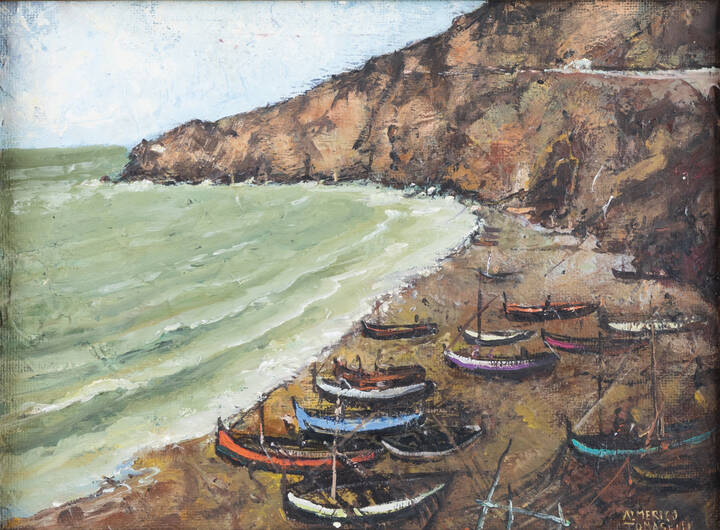 ALMERICO TOMASELLI - 'Paesaggio con barche'