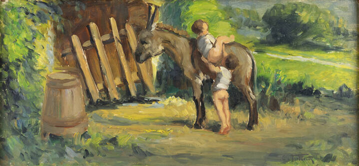 CESARE TUBINO - 'Fanciulli su asinello'