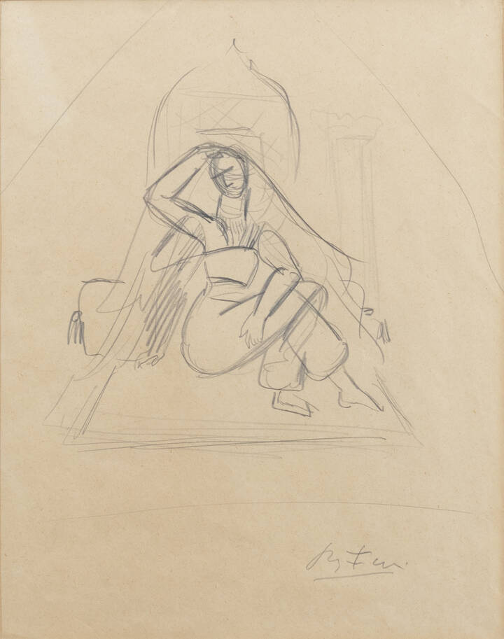 ACHILLE FUNI - 'Studio per figura' 1938 (?)