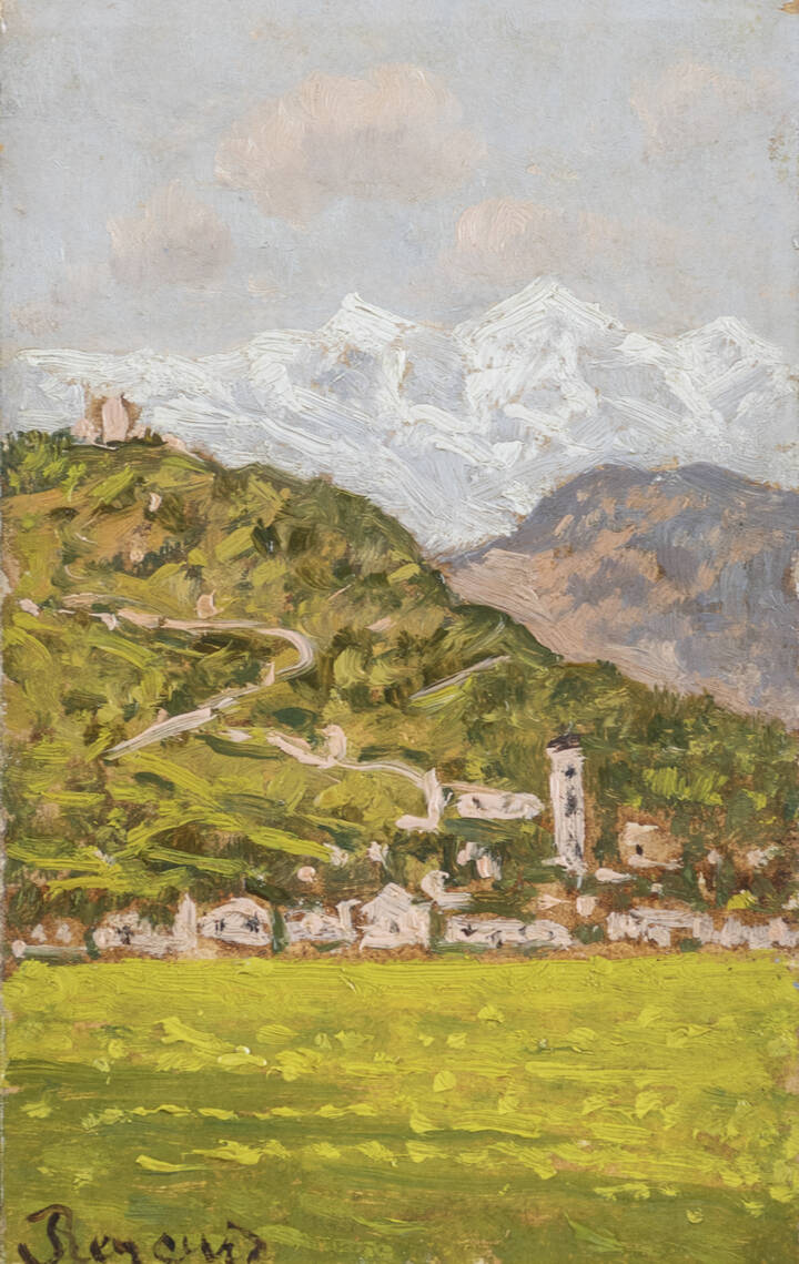 ENRICO REYCEND - 'Paesaggio con villaggio'