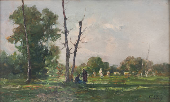 CARLO FOLLINI - 'Paesaggio con figure'