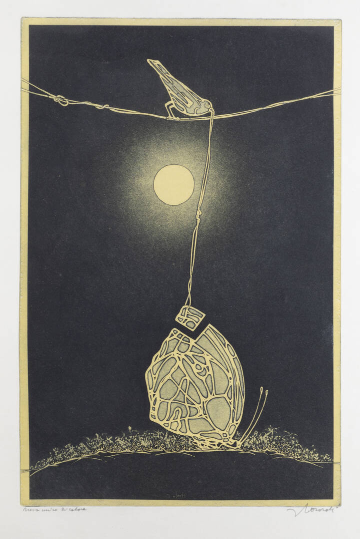 FRANCESCO CASORATI - 'Farfalla e uccello'