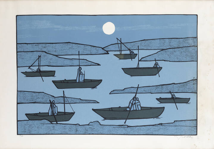 FRANCESCO CASORATI - 'Barche di pescatori'