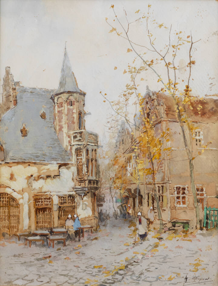 HENRI STACQUET - 'Veduta cittadina'