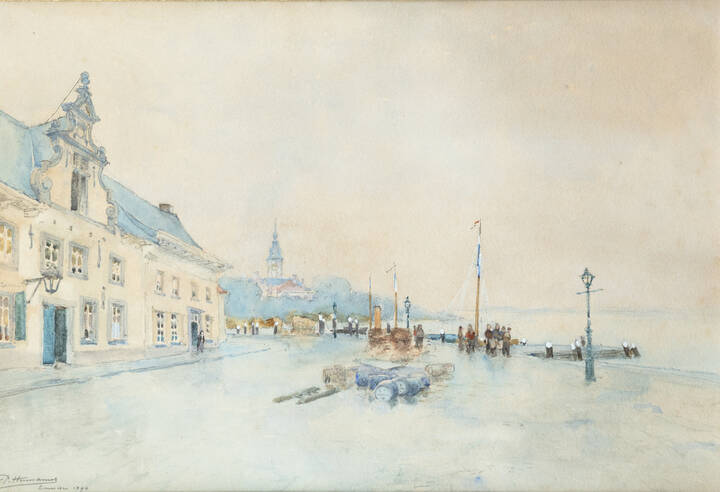 PITTORE NON IDENTIFICATO - 'Molo' 1890
