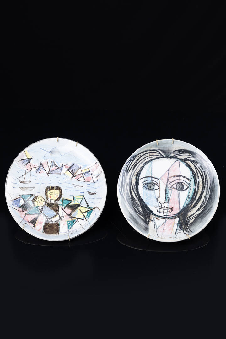 IBRAHIM KODRA - 'Mamma e bebè' 1969<br>'Volto'