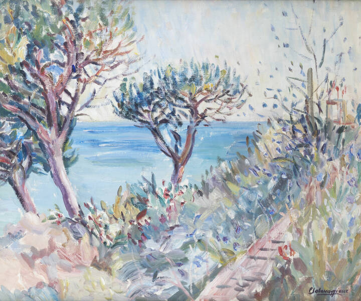 PIERO SOLAVAGGIONE - 'Pini e rovi sulla costa ligure' 1957