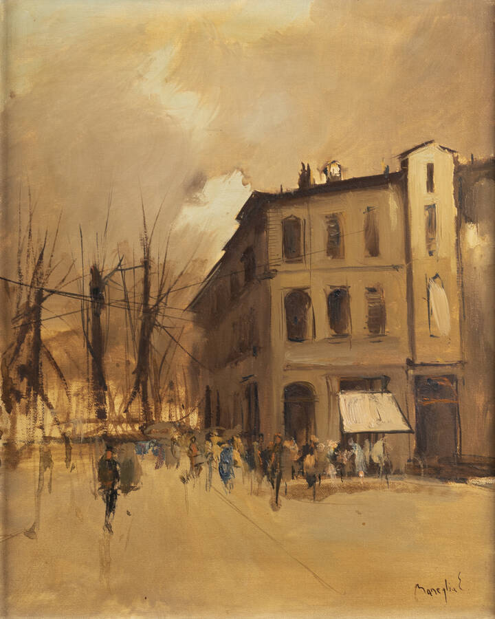 EDMONDO MANEGLIA - 'Veduta di città'