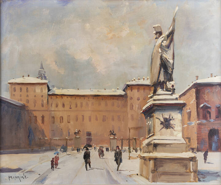 EDMONDO MANEGLIA - 'Scorcio di Piazza Castello'