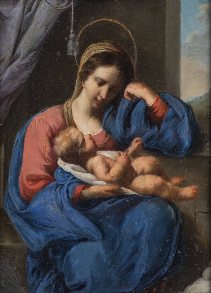 PITTORE ANONIMO DEL XVII SECOLO  - 'Madonna con Bambino' 