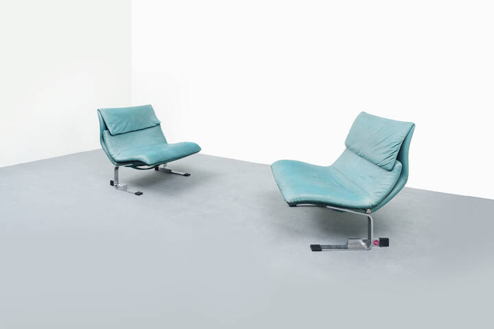 GIOVANNI OFFREDI - Coppia di poltrone mod. Onda