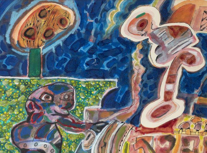  LUCEBERT - 'Due figure nel paesaggio'