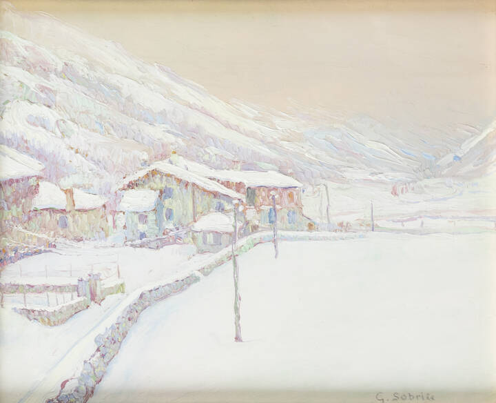 GIUSEPPE SOBRILE - 'Paesaggio innevato'