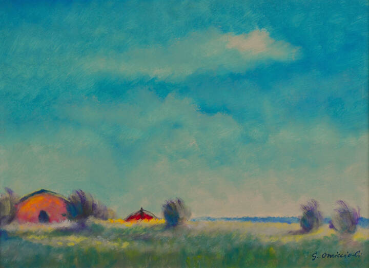 GIOVANNI OMICCIOLI - 'Capanno a Fregene'  1969