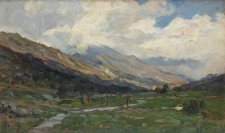 CARLO FOLLINI - 'Paesaggio' 28/8/1895