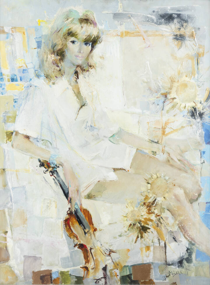 MICHELE BARETTA - 'Figura con violino' 1970