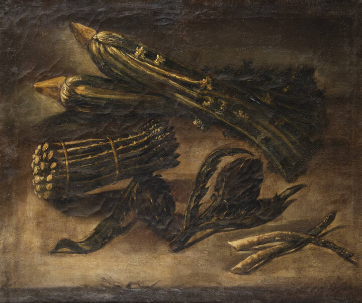 PITTORE ANONIMO DEL XVII SECOLO  - 'Natura morta con cardi'